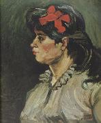 Vincent Van Gogh Portrait of a Woman with rde Ribbon (nn04) oil